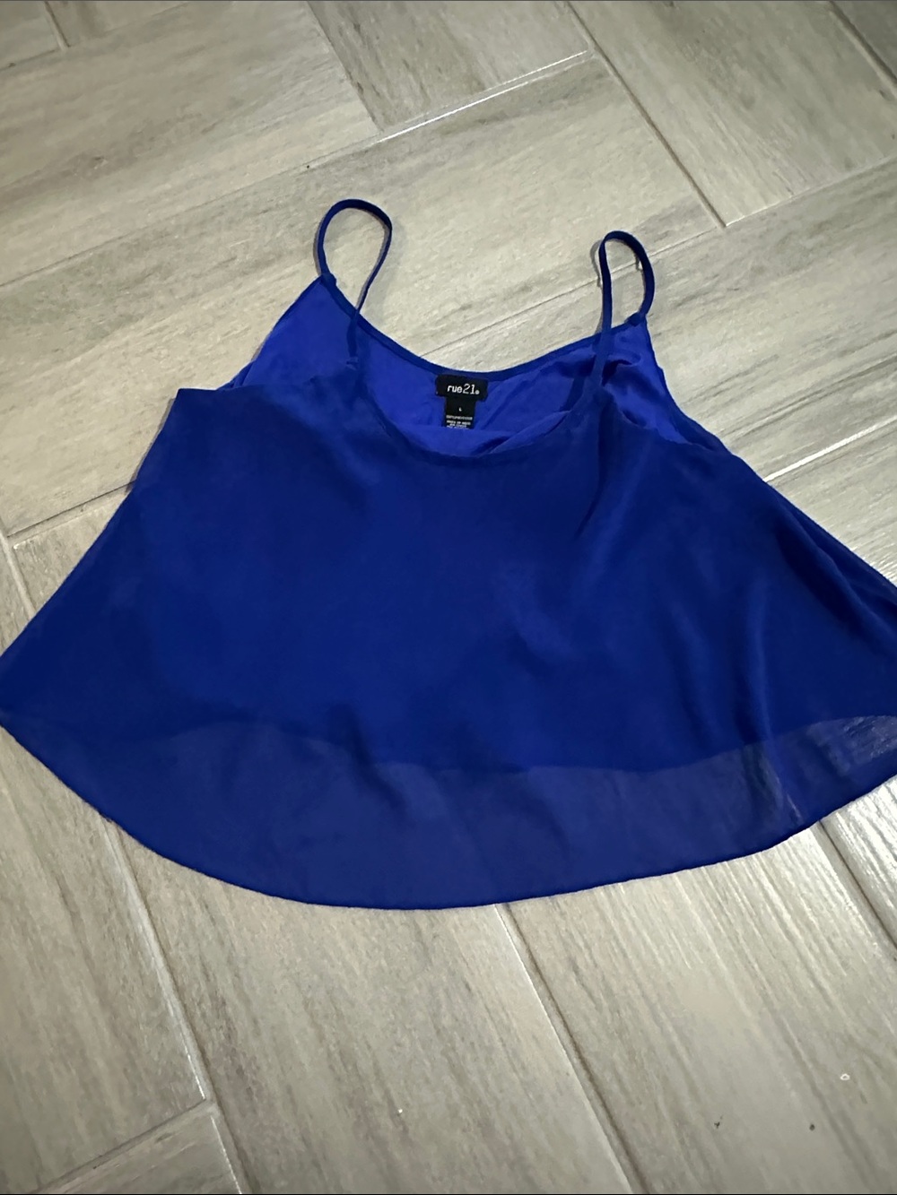 Rue21 Cobalt Blue Spaghetti Strap Crop Cami Top